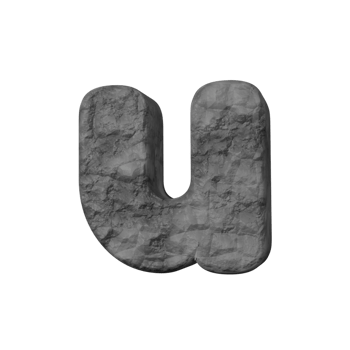 stone text effect letter u 3d render png