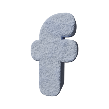 snow text effect letter f. 3d render png