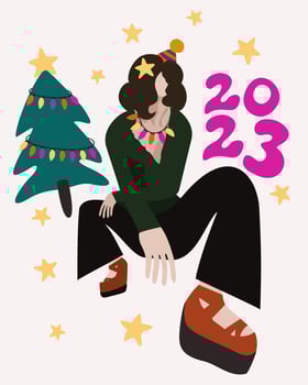 Happy New Year 2023. Merry Christmas. Party concept. vector