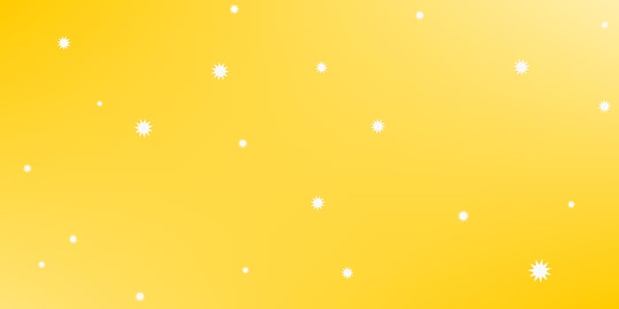 Bright yellow glow background with white dots as stars or snowflakes. vector