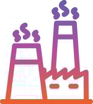Nuclear Factory Glyph Icon vector