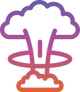 Nuclear Explosion Glyph Icon vector