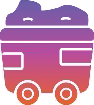 Mining Cart Glyph Icon vector