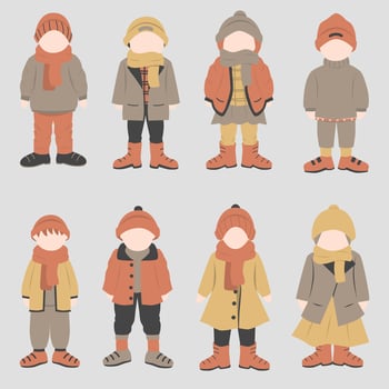 Kids Winter Outfit vector