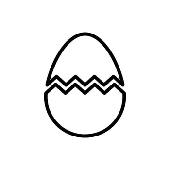 Broken egg icon in line style design isolated on white background. Editable stroke. vector