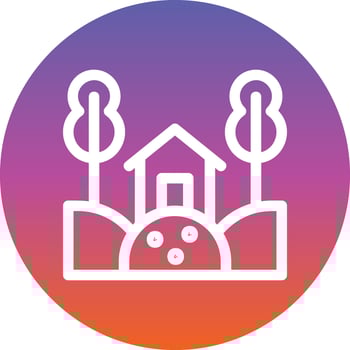 Cabin Landscape Glyph Icon vector
