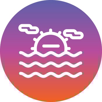 Sea Landscape Glyph Icon vector