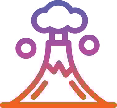 Volcano Landscape Glyph Icon vector
