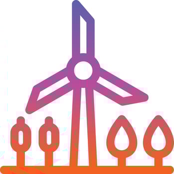 Windmill Landscape Glyph Icon vector