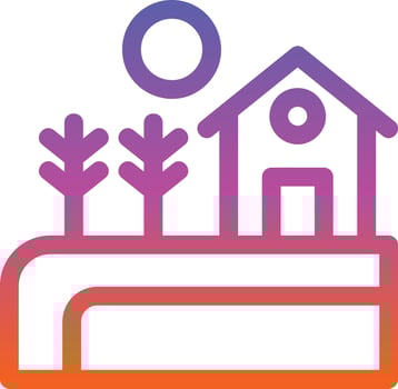 Fields Landscape Glyph Icon vector