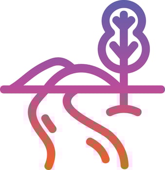 River Landscape Glyph Icon vector