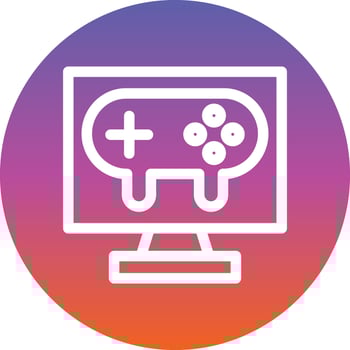 Gaming Pc Line Vector Icon Design