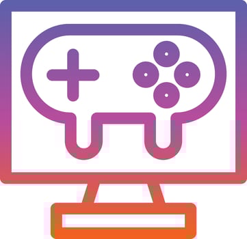 Gaming Pc Line Vector Icon Design
