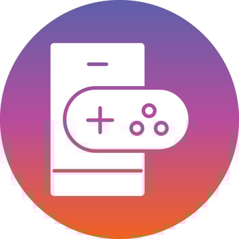 Mobile Gaming Line Vector Icon Design