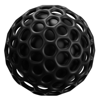Abstract 3D Shape Illustration. Black Color. png