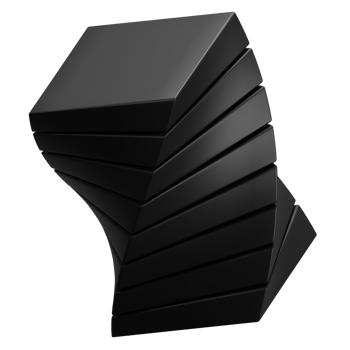 Abstract 3D Shape Illustration. Black Color. png