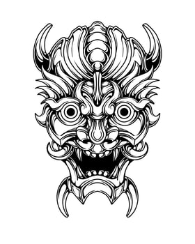 Free vector oni mask tattoo tribal