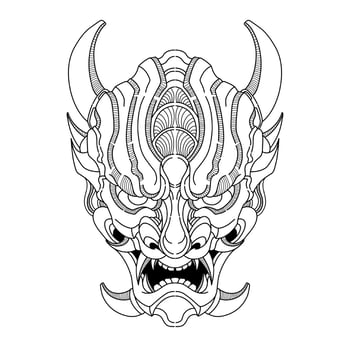 Free vector oni mask tattoo tribal