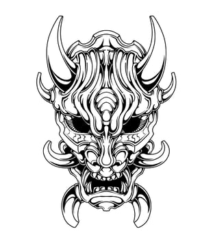 Free vector oni mask tattoo tribal