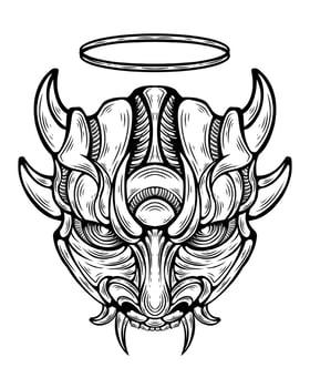 Free vector oni mask tattoo tribal