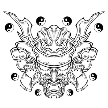 Free vector oni mask tattoo tribal
