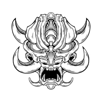 Free vector oni mask tattoo tribal