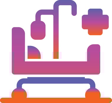 Hospital Bed Vector Icon Design