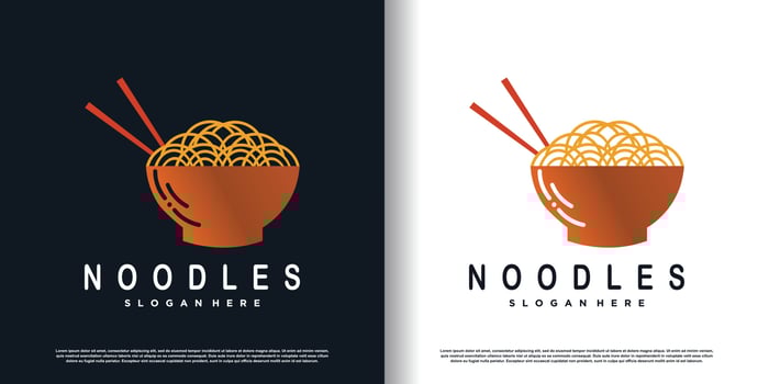 noodle logo design vector with modern concept premium vector