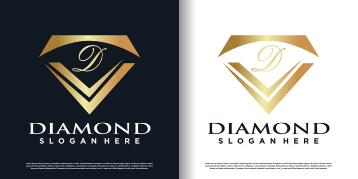 diamond logo design vector with creative concept premium vector