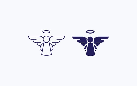 Angel, flying wings, fly vector icon