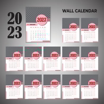 Creative unique office wall Calendar 2023 Design vector