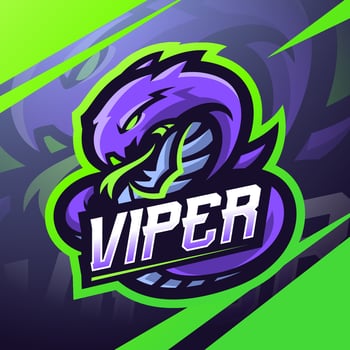 Viper snake mascot logo design vector