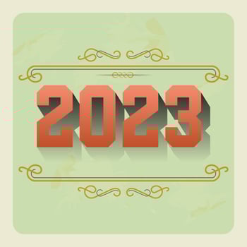 2023 new year greeting card, green card, pro vector