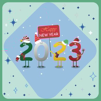 funny Christmas eve card, cartoons, pro vector