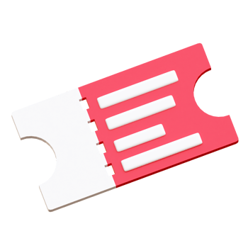 Voucher coupon ticket 3d icon render illustration png