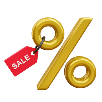 Discount and sale tag 3d icon render illustration png