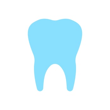 Blue tooth icon. Oral bone dental formation in mouth for healthy experience and food with dental procedures and vector care