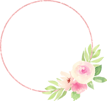 Frame with a Pink Glitter Ring and a Bouquet of Light Pink Flowers and Green Leaves Elegant Floral Decoration png