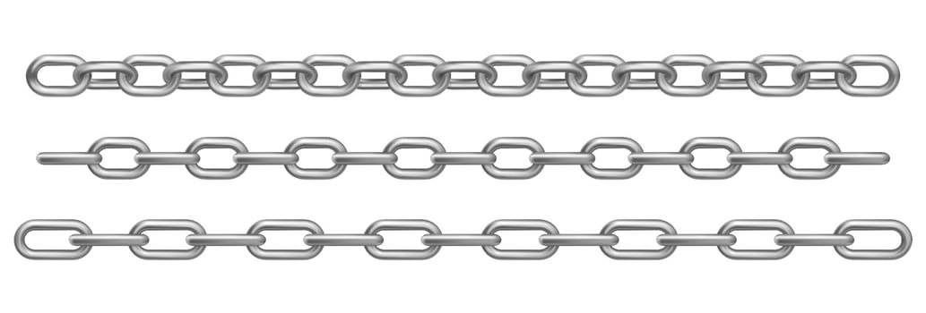 Vector realistic chrome metal chains