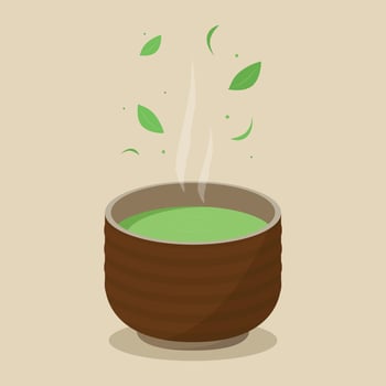 Matcha logo design. Matcha cup vector. green tea vector. wallpaper. free space for text. symbol. vector