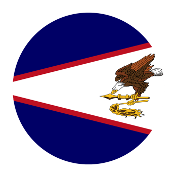 American Samoa Flat Rounded Flag with Transparent Background png