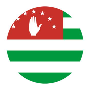 Abkhazia Flat Rounded Flag with Transparent Background png