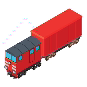 Modern train icon, isometric style vector