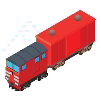 Railroad refrigerator icon, isometric style vector