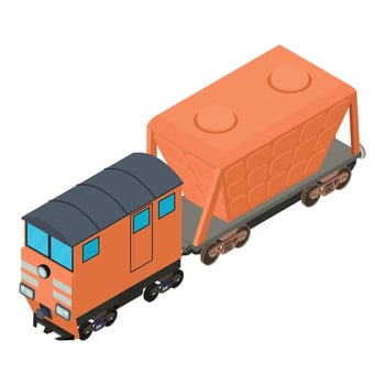 Hopper car icon, isometric style vector