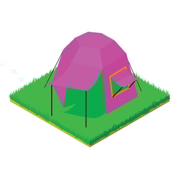 Hiking tent icon, isometric style vector