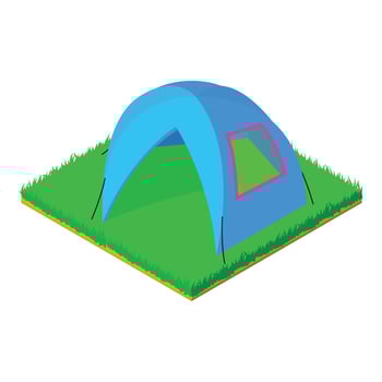 Camping accessory icon, isometric style vector