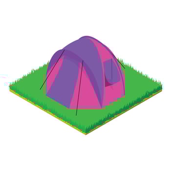 Colorful tent icon, isometric style vector