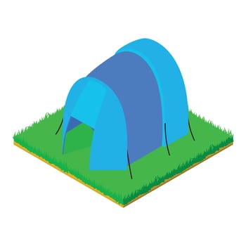 Tourist tent icon, isometric style vector
