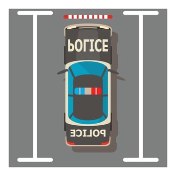 Police car icon, isometric style vector